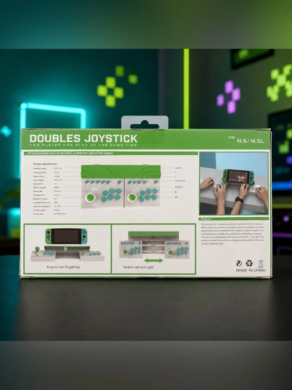 Two-Player Double Arcade Joystick Controller for N.S / N.SL New in Box